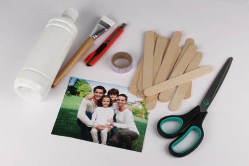 Puzzle photo avec bâtonnets en bois