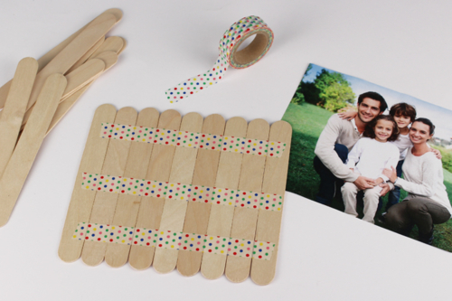 Puzzle photo avec bâtonnets en bois