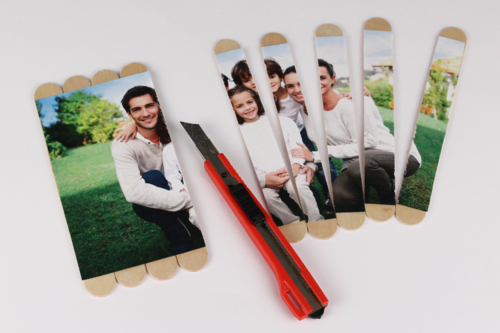 Puzzle photo avec bâtonnets en bois