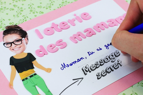Ticket de loterie pour la fête des mères
