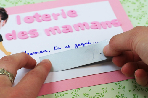 Ticket de loterie pour la fête des mères