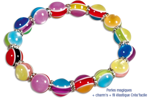Bracelets de perles magiques en verre