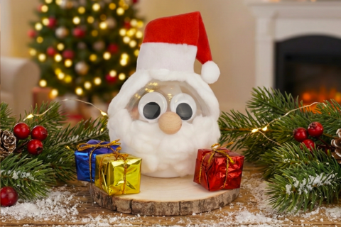 Tête de Père Noël lumineuse