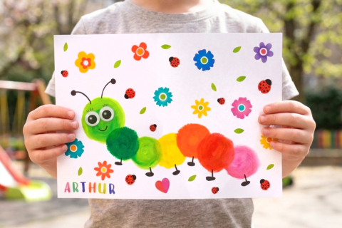Dessiner une chenille avec les tout-petits