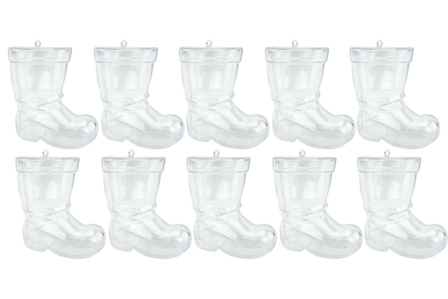 10 Bottes en plastique transparent  - Formes à garnir - Plastique - 10doigts.fr