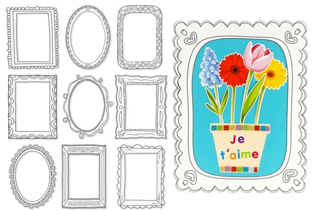 10 encadrements noir et blanc - Cadres en carton - 10doigts.fr