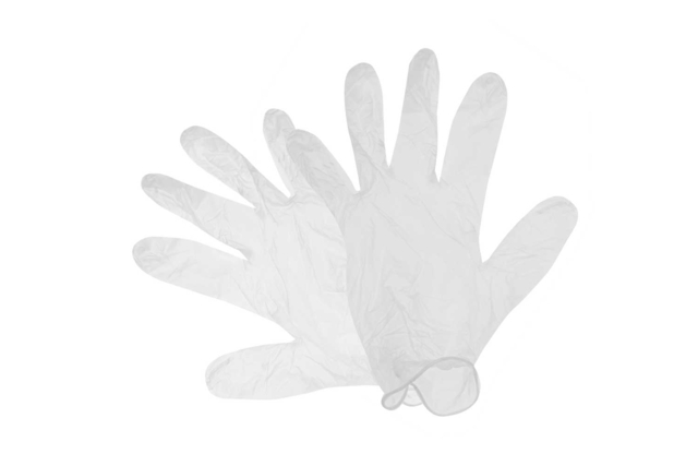 10 Gants en vinyle blanc, sans latex - Tabliers et protections - 10doigts.fr