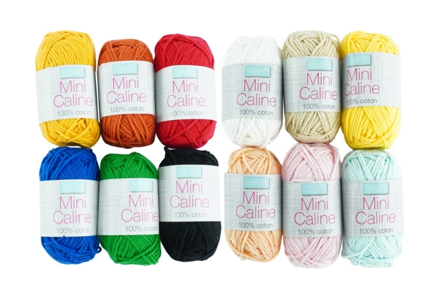 12 pelotes mini Caline : 2 sets (vives et pastel) - Fils à tricoter et laines : donnez vie à vos envies créatives - 10doigts.fr