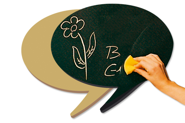 Grande bulle BD en bois médium (MDF) avec peinture craie - Peinture ardoise, marqueurs et craies pour tableaux et décors effaçables - 10doigts.fr