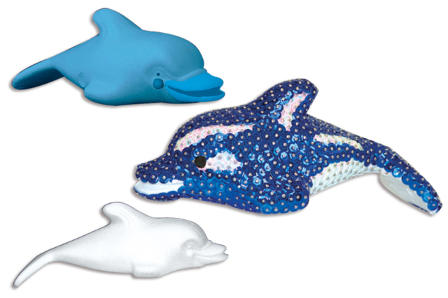 Dauphin en polystyrène 17 x 6 cm - Animaux en polystyrène - 10doigts.fr