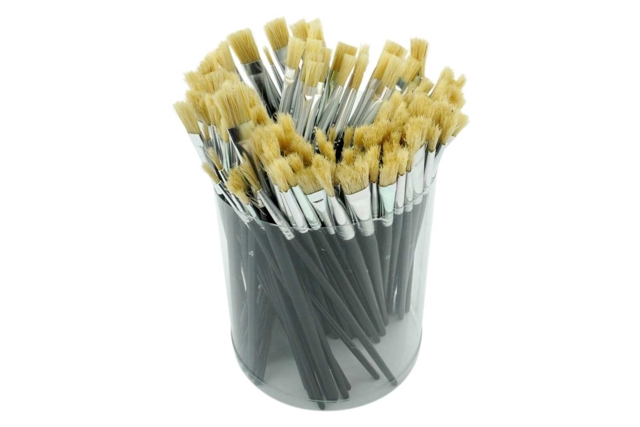 144 pinceaux brosse soie de porc - Pinceaux brosses - 10doigts.fr