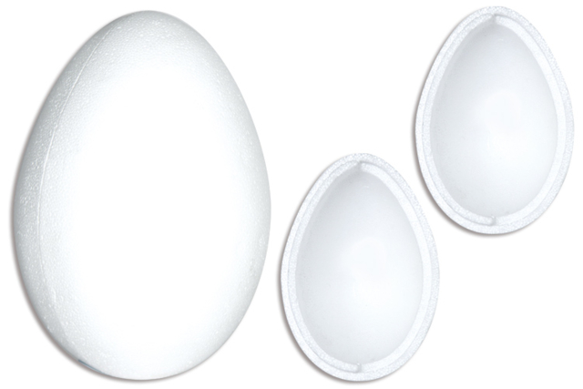 Gros oeuf polystyrène en 2 parties emboîtables - Polystyrène - Supports à décorer - 10doigts.fr