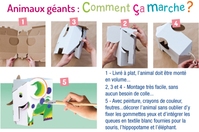 Animaux géants à décorer - Animaux à décorer : donnez vie à vos supports préférés - 10doigts.fr