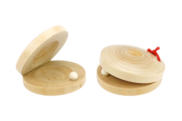 2 castagnettes e, bois - Instruments de musique en bois à décorer - 10doigts.fr