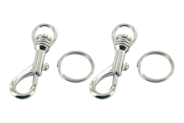 2 porte-clés mousquetons argentés - Porte-clés - 10doigts.fr