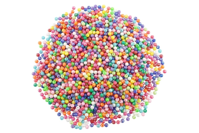 2000 perles rondes boules à facettes - Perles Plastique - 10doigts.fr