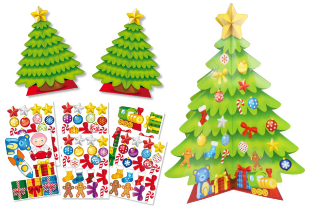 Sapin géant 3D + 98 gommettes - Kits créatifs de Noël pour les enfants - 10doigts.fr