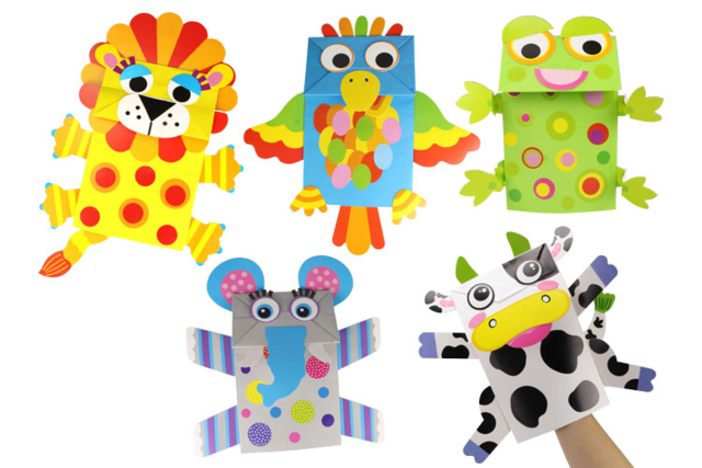Marionnettes animaux  - Kits clés en main - 10doigts.fr