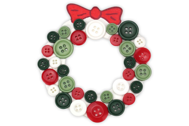 Boutons ronds en plastique couleurs de Noël - Boutons fantaisie et décoratifs pour tous vos DIY - 10doigts.fr