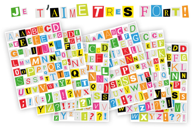 Gommettes Lettres de Magazine - Gommettes Alphabet, messages - 10doigts.fr
