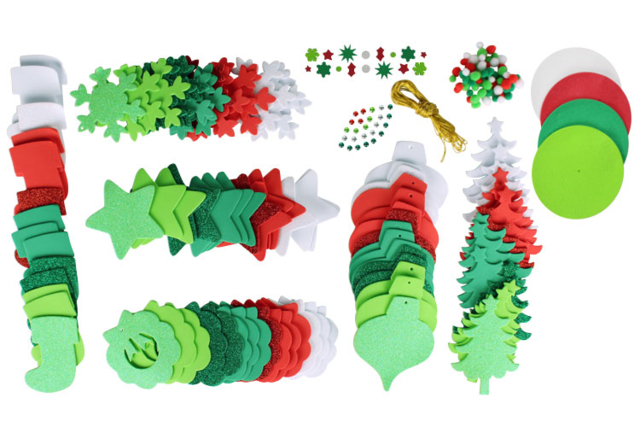 Méga pack 90 suspensions de Noël - Boules de Noël DIY - 10doigts.fr