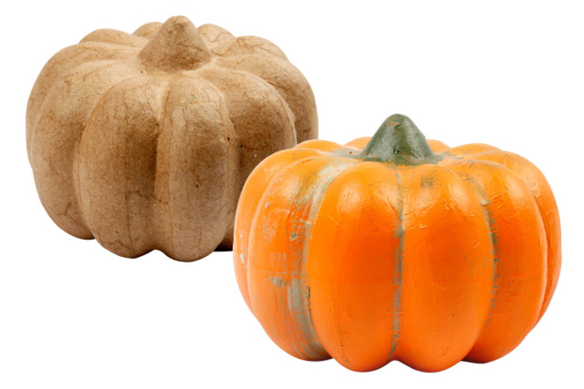 Citrouille en papier mâché - Décors en carton - 10doigts.fr