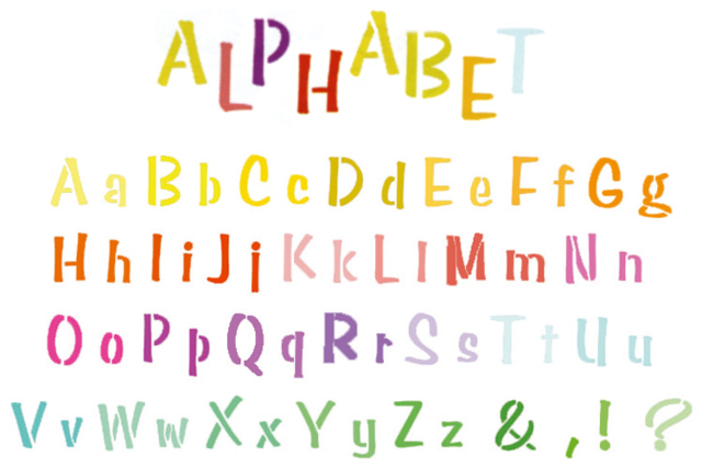 Pochoir Alphabet - Pochoirs alphabets et chiffres pour personnaliser vos projets créatifs - 10doigts.fr