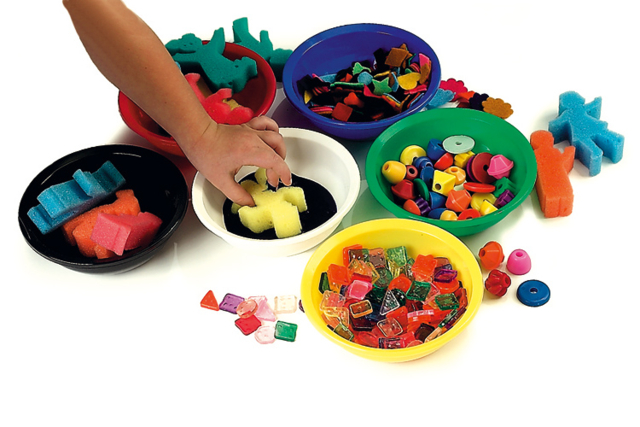 Set de 4 coupelles, couleurs assorties  - Palettes et rangements - 10doigts.fr
