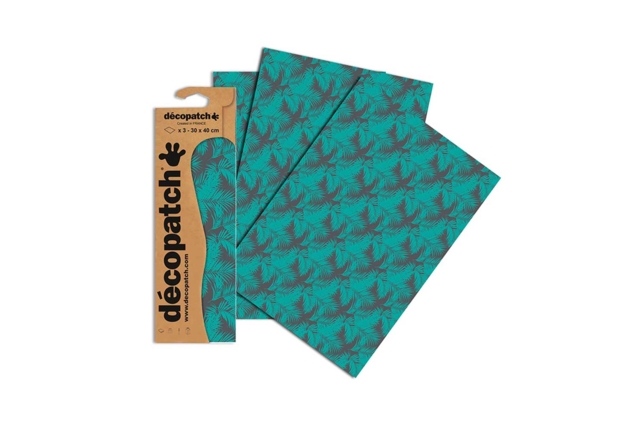 3 feuilles decopatch tropical - Papiers Décopatch - 10doigts.fr