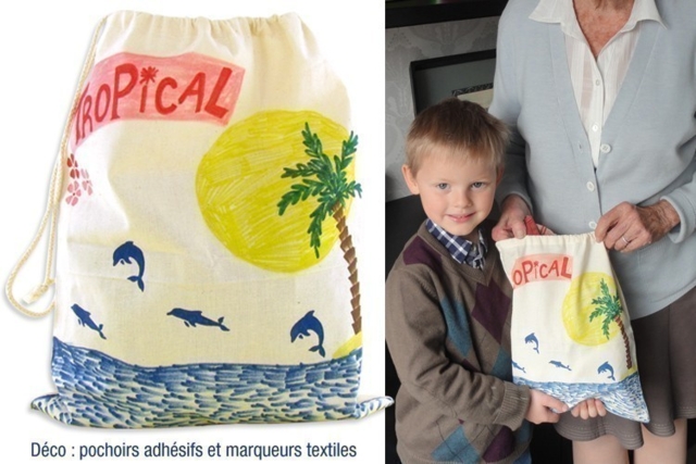 Sac à cordelettes en coton écru : idée déco - Coton, lin - Textiles - 10doigts.fr
