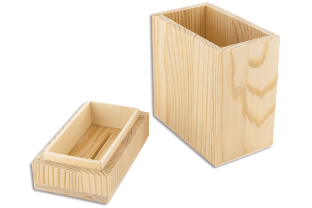 Tirelire en bois à décorer  - Objets en bois à décorer pour le bureau - 10doigts.fr