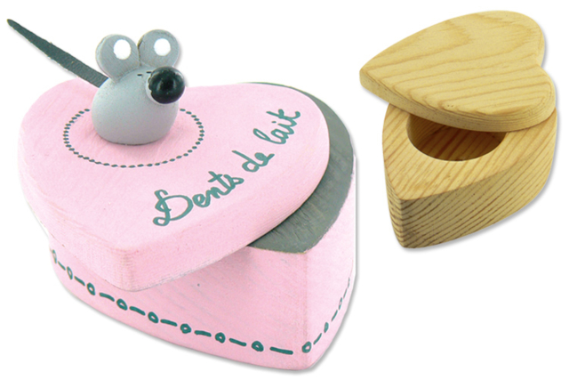 Boîtes à dents, Set de 3 - Boîtes en bois à décorer - 10doigts.fr