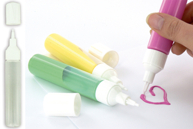 Set de 6 Stylos Peintures ou Colles - Accessoires de collage et outils pour vernis-collage - 10doigts.fr