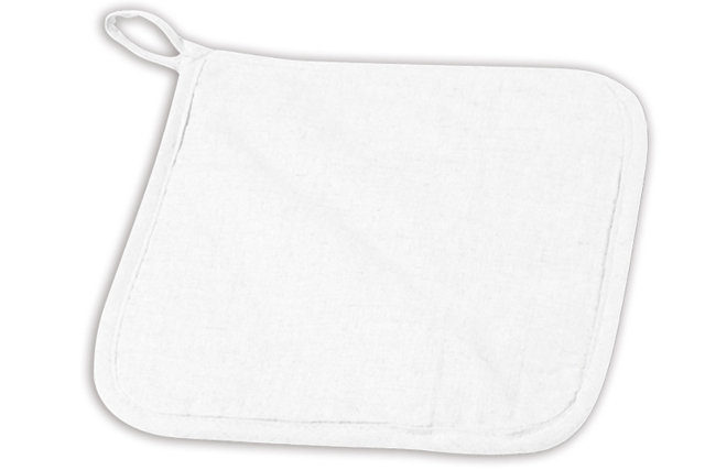 Manique de cuisine en coton blanc surpiqué - Coton, lin - Textiles - 10doigts.fr