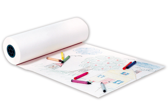 Rouleau de papier blanc pour dessiner ou peindre - Papiers dessin - 10doigts.fr