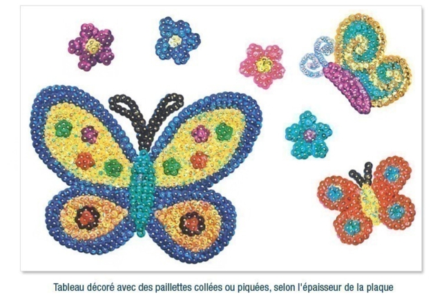 Carton plume ou plaque polystyrène : créations avec des paillettes cuvettes rondes à trou - Carton plume et polystyrène - 10doigts.fr