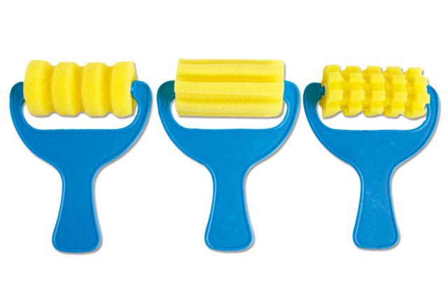 Set de 3 rouleaux éponge fantaisie - Tampons mousse, éponges - 10doigts.fr