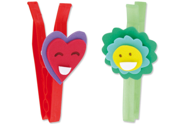 Pinces à linge plastique - Accessoires de collage et outils pour vernis-collage - 10doigts.fr