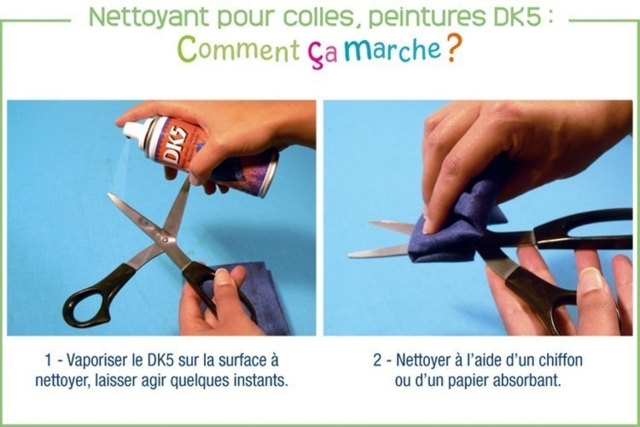 Nettoyant pour colles et peintures DK5 - Accessoires de collage et outils pour vernis-collage - 10doigts.fr