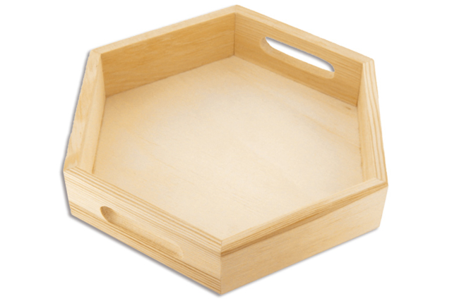 Mini plateau hexagonal - Plateaux en bois à décorer - 10doigts.fr