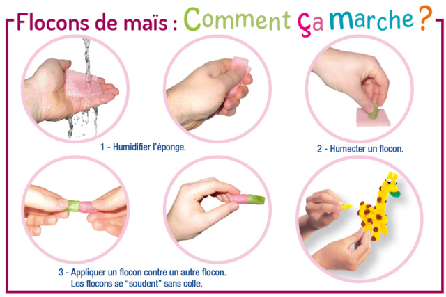 Flocons de maïs et ses accessoires - Activités manuelles avec des flocons de maïs : une matière naturelle et ludique - 10doigts.fr