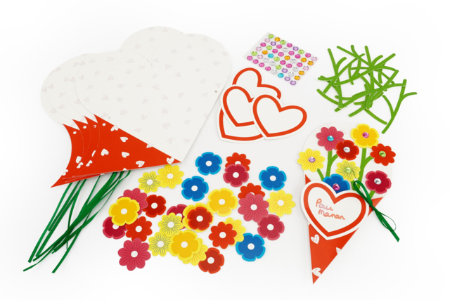 6 Cartes bouquets de fleurs - Cartes de Fête des Mères : modèles et kits créatifs à fabriquer - 10doigts.fr