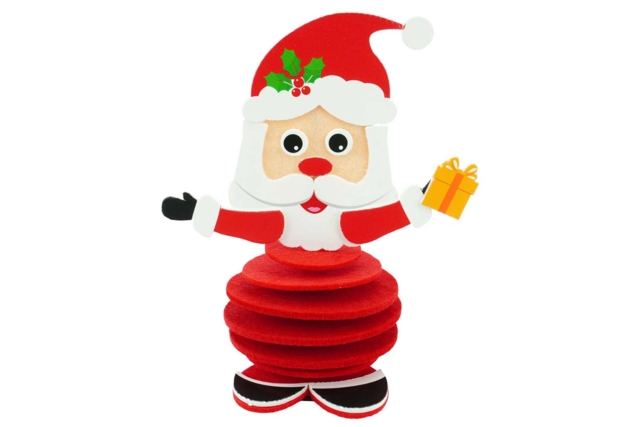 6 père noel en feutrine  - Kits créatifs de Noël pour les enfants - 10doigts.fr
