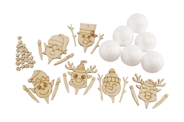 6 personnages à fabriquer pour le sapin - Kits créatifs de Noël pour les enfants - 10doigts.fr