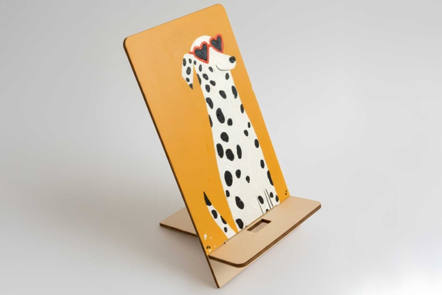6 Supports smartphone en bois - - Objets pour le bureau : personnalisez votre espace de travail - 10doigts.fr