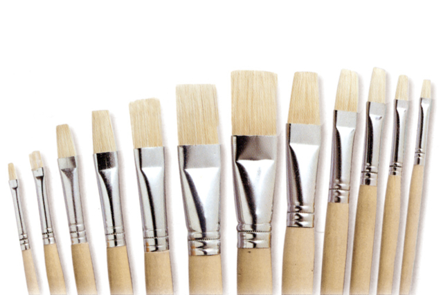 Sets de brosses plates en soie blanche - Pinceaux brosses - 10doigts.fr