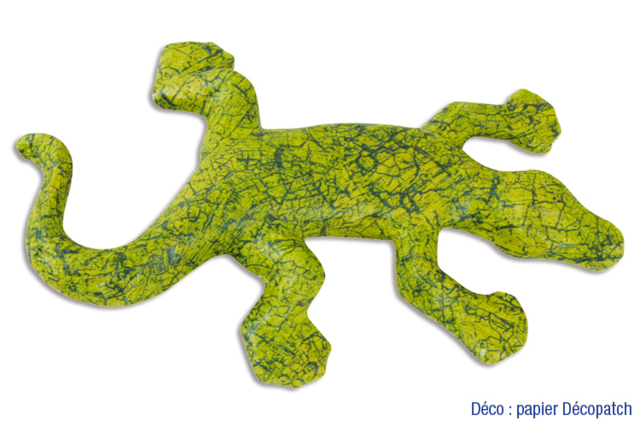 Lézard en carton papier maché - Animaux en carton - 10doigts.fr