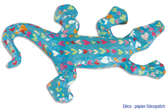 Lézard en carton papier maché - Animaux en carton - 10doigts.fr