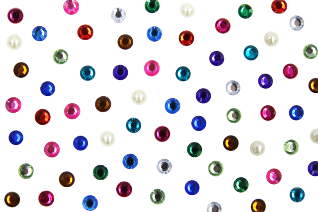 72 Strass adhésifs ronds couleurs assorties  - Strass autocollants - 10doigts.fr