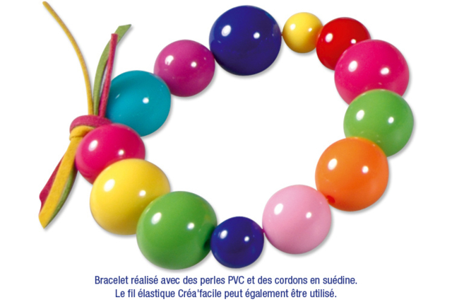 Set d'environ 180 perles en plastique, couleurs vives et tailles assorties - Perles Acrylique - 10doigts.fr